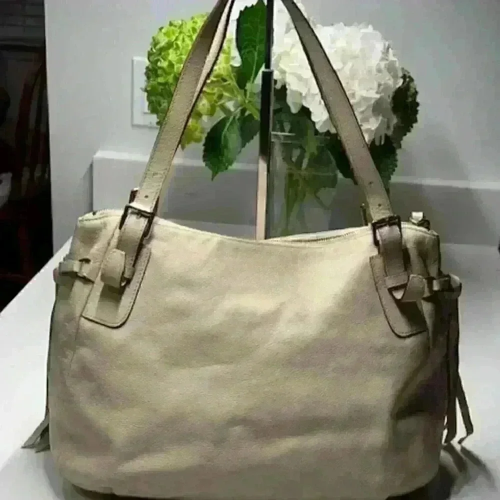 Dooney & Bourke Pebbled Leather Nina Bag/Tote/Sachel/Shoulder Bag Cream Color